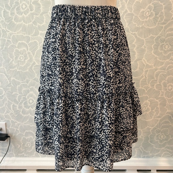 JCrew Factory Floral Tiered Skirt - Sz L - Picture 3 of 11